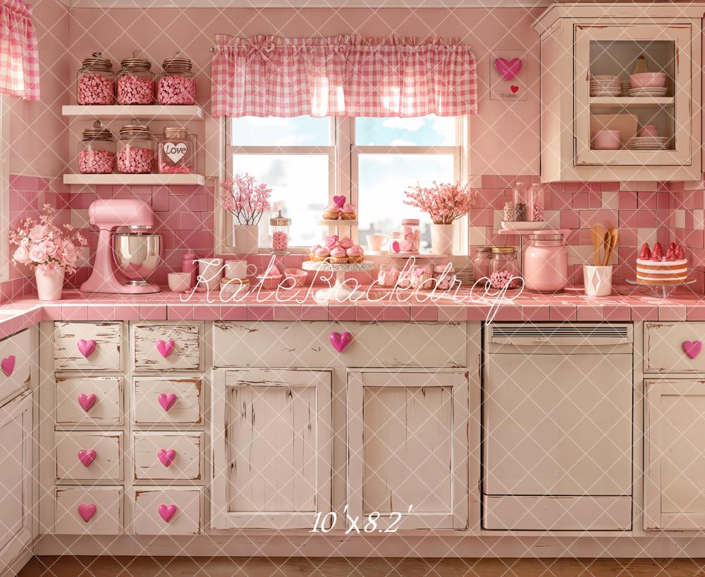 Kate Valentine Pink Vintage Kitchen Backdrop Designed by Emetselch - Image 6