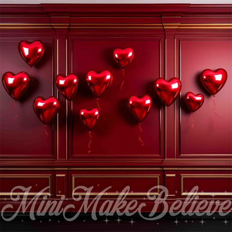 Kate Valentine Red Hearts Red Wall Backdrop Designed by Mini MakeBelieve - Image 2