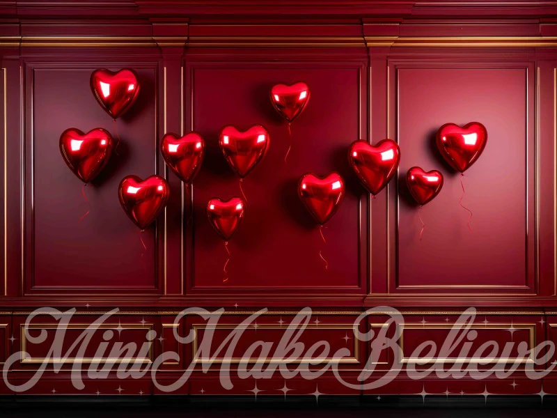 Kate Valentine Red Hearts Red Wall Backdrop Designed by Mini MakeBelieve - Image 3