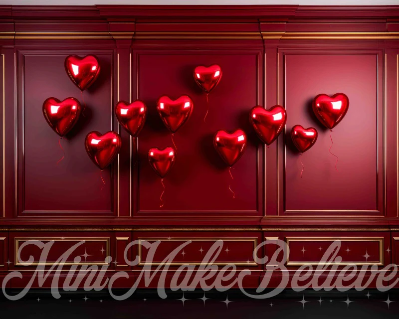 Kate Valentine Red Hearts Red Wall Backdrop Designed by Mini MakeBelieve - Image 4