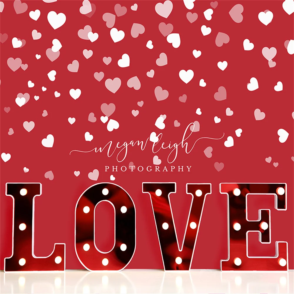 Kate Valentine Red Love Hearts Backdrop Designed by Megan Leigh Photography - Image 2