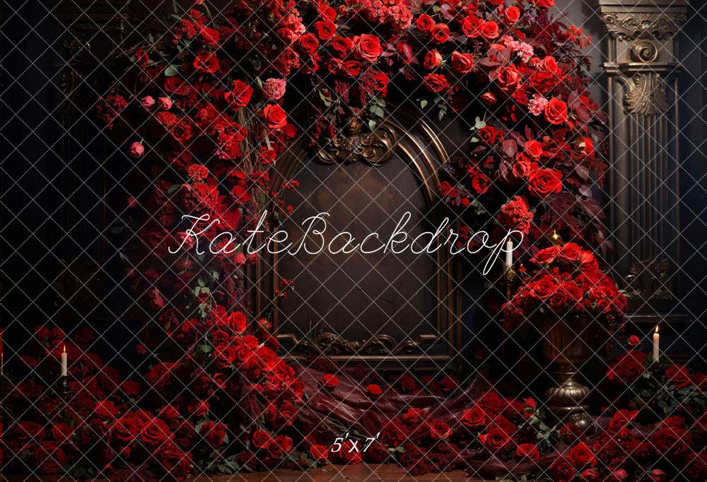 Kate Valentine Red Rose Metal Wall Backdrop Designed by Chain Photography - Image 2