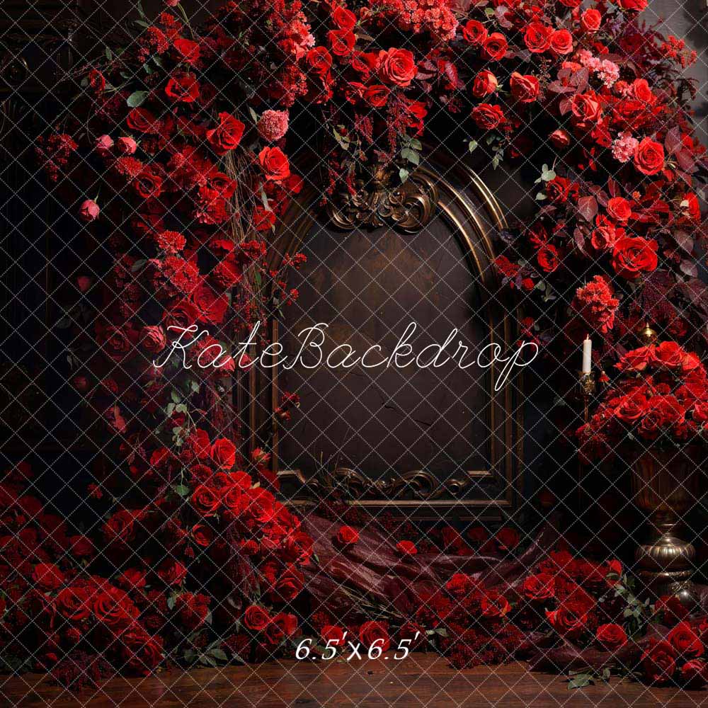 Kate Valentine Red Rose Metal Wall Backdrop Designed by Chain Photography - Image 3