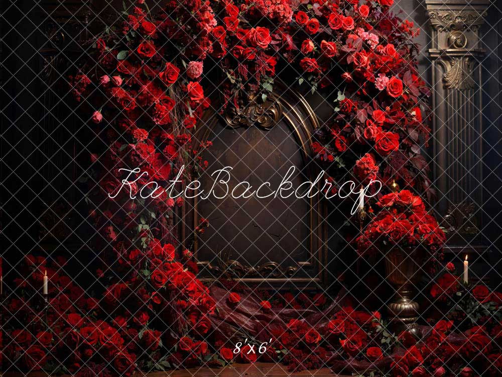 Kate Valentine Red Rose Metal Wall Backdrop Designed by Chain Photography - Image 4