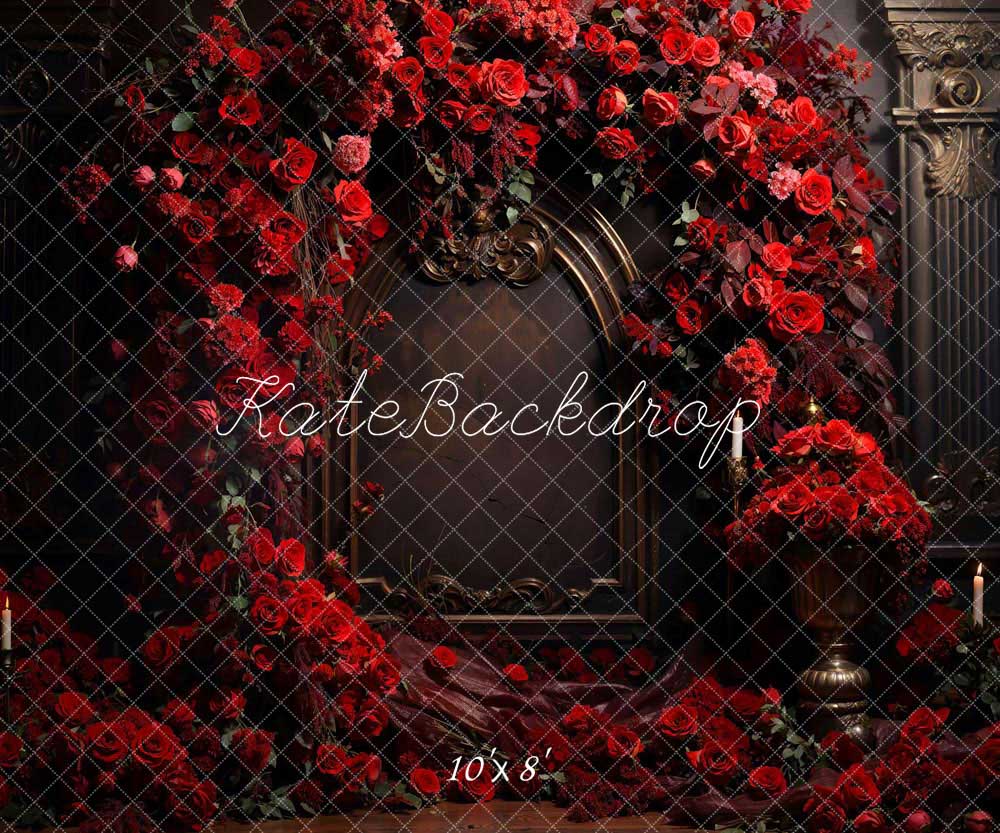 Kate Valentine Red Rose Metal Wall Backdrop Designed by Chain Photography - Image 5
