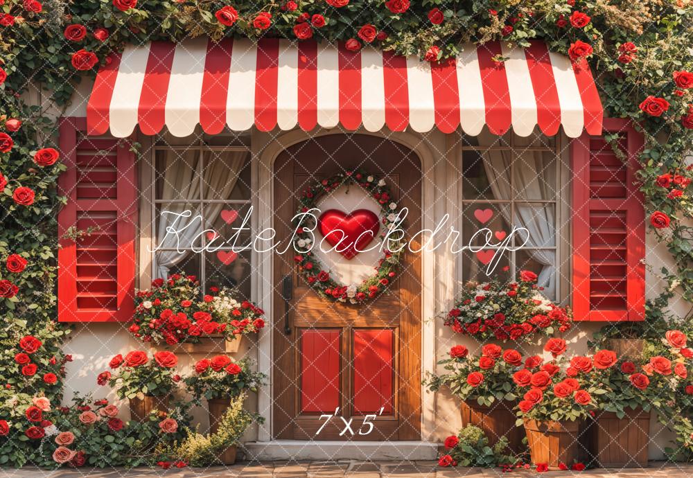Kate Valentine Red Roses Heart Door Backdrop Designed by Emetselch - Image 2