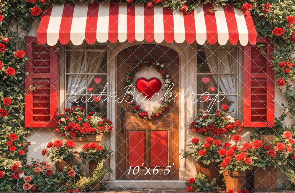 Kate Valentine Red Roses Heart Door Backdrop Designed by Emetselch - Image 7