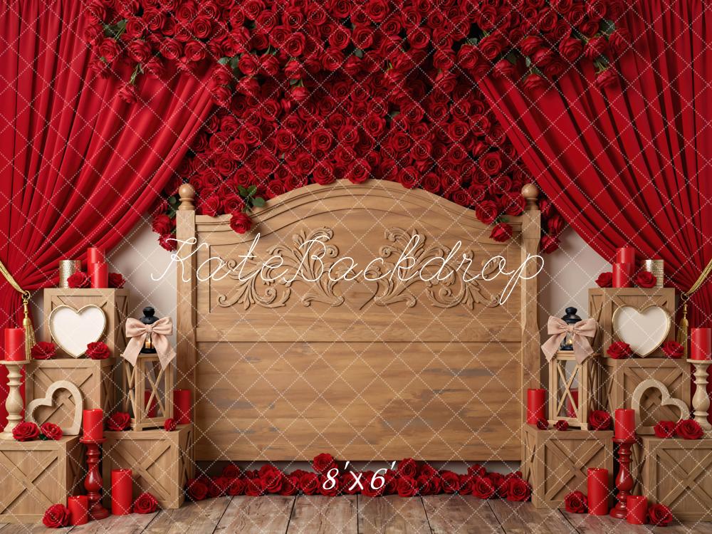 Kate Valentine Red Roses Wooden Headboard Backdrop Designed by Mini MakeBelieve - Image 3