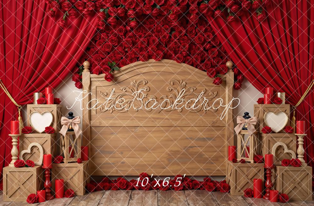 Kate Valentine Red Roses Wooden Headboard Backdrop Designed by Mini MakeBelieve - Image 4