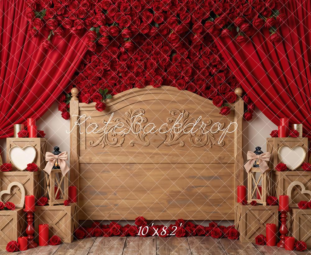 Kate Valentine Red Roses Wooden Headboard Backdrop Designed by Mini MakeBelieve - Image 6