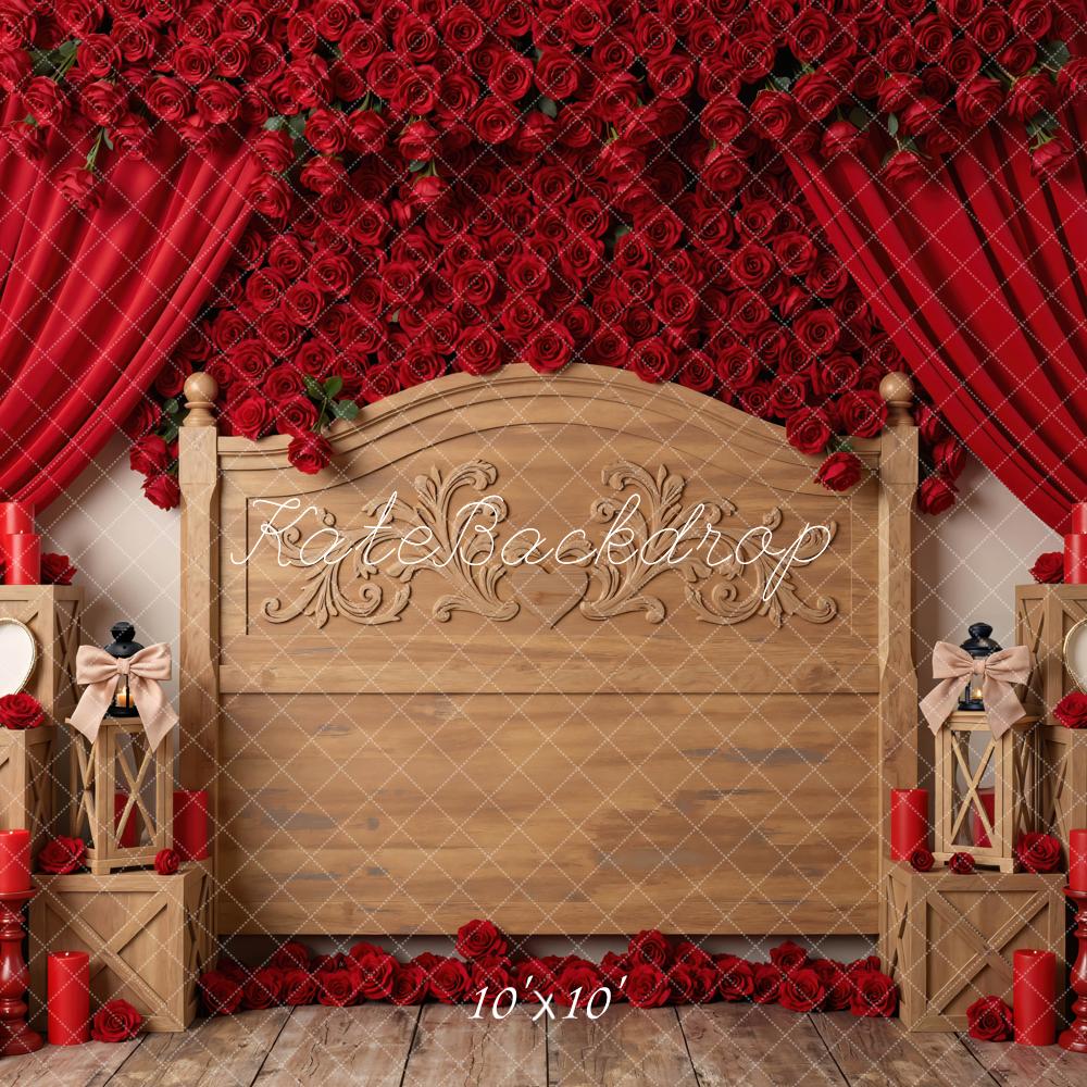 Kate Valentine Red Roses Wooden Headboard Backdrop Designed by Mini MakeBelieve - Image 7