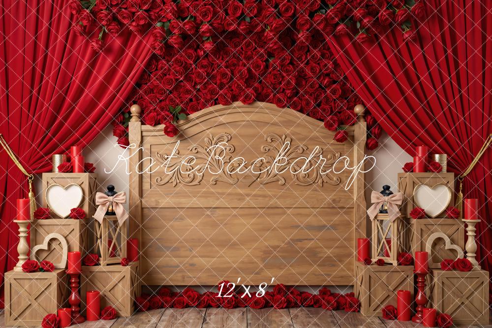 Kate Valentine Red Roses Wooden Headboard Backdrop Designed by Mini MakeBelieve - Image 8