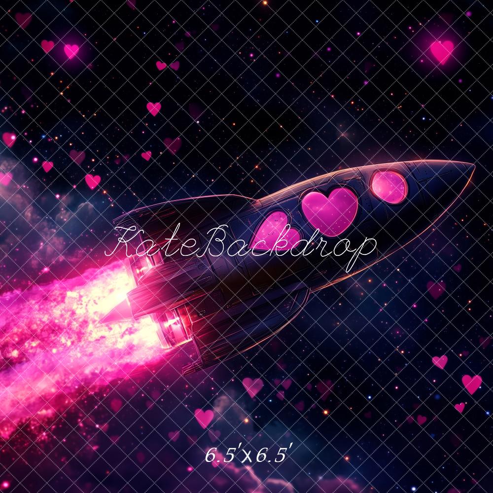 Kate Valentine Rocket Heart Space Galaxy Backdrop Designed by Patty Robert - Image 3