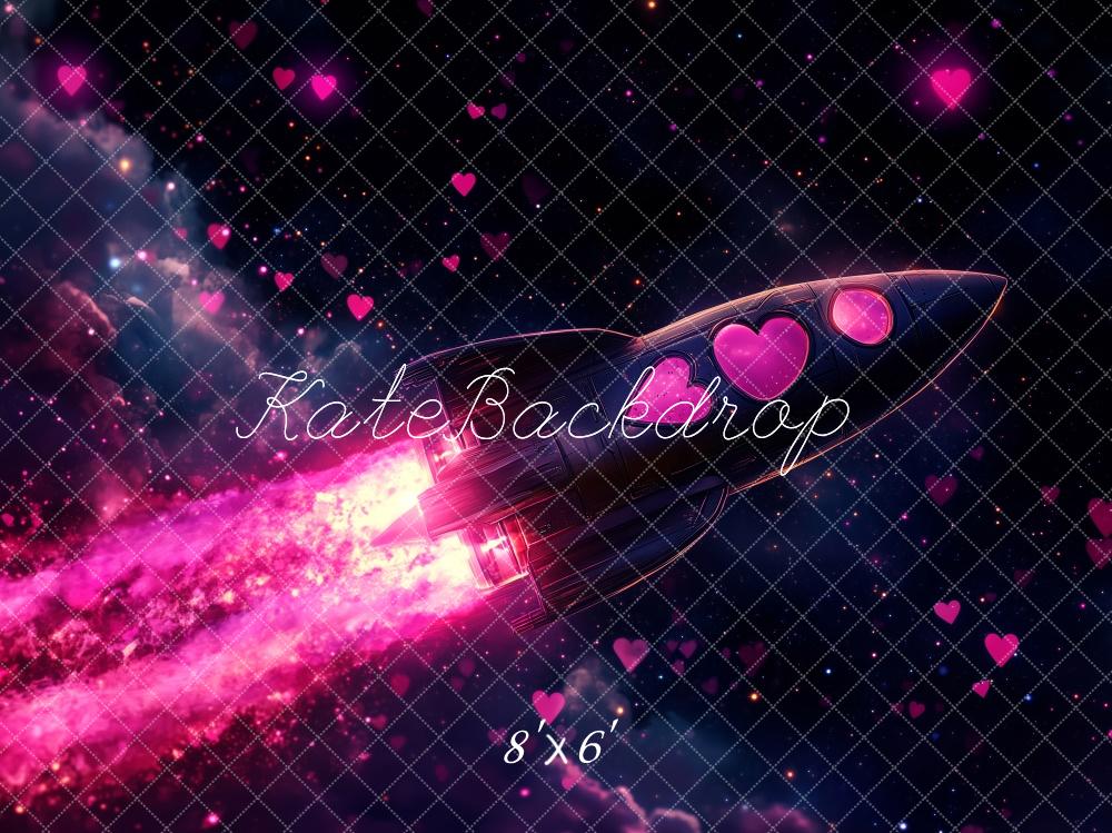 Kate Valentine Rocket Heart Space Galaxy Backdrop Designed by Patty Robert - Image 4