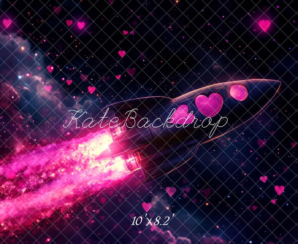 Kate Valentine Rocket Heart Space Galaxy Backdrop Designed by Patty Robert - Image 5