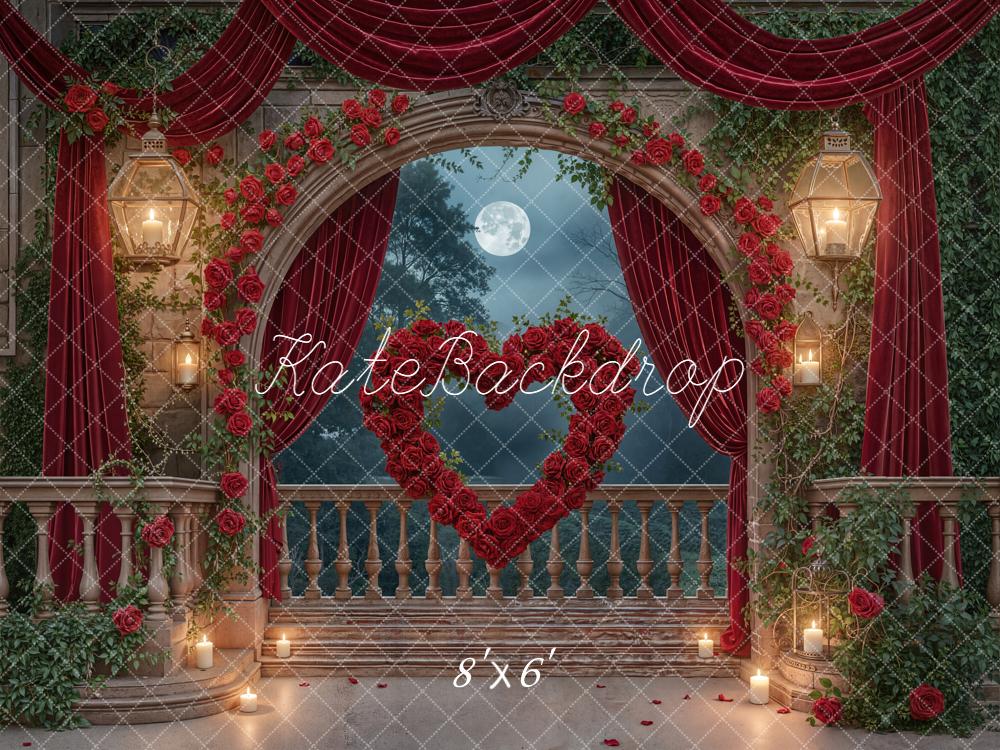 Kate Valentine Romantic Balcony Heart Roses Backdrop Designed by Emstselch - Image 3