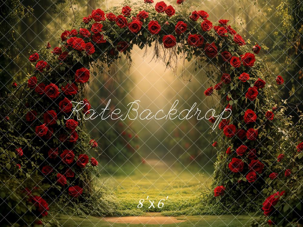 Kate Valentine Rose Arch Garden Fleece Backdrop Designed by Emetselch - Image 2