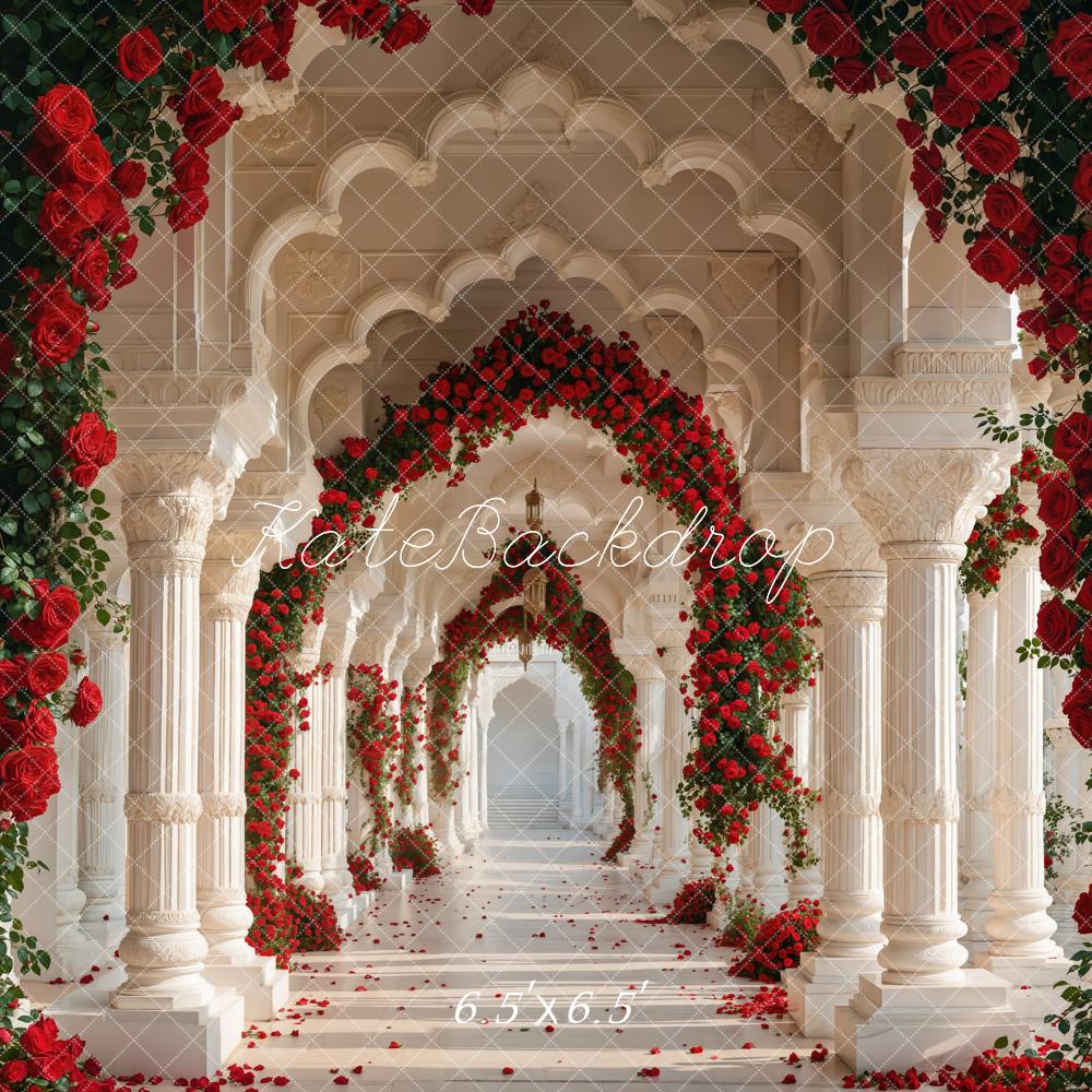Kate Valentine Rose Arch Retro Hallway Backdrop Designed by Emetselch - Image 2