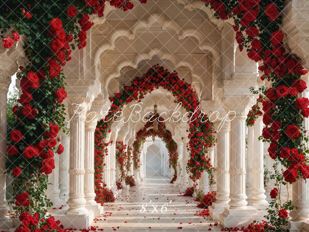 Kate Valentine Rose Arch Retro Hallway Backdrop Designed by Emetselch - Image 3