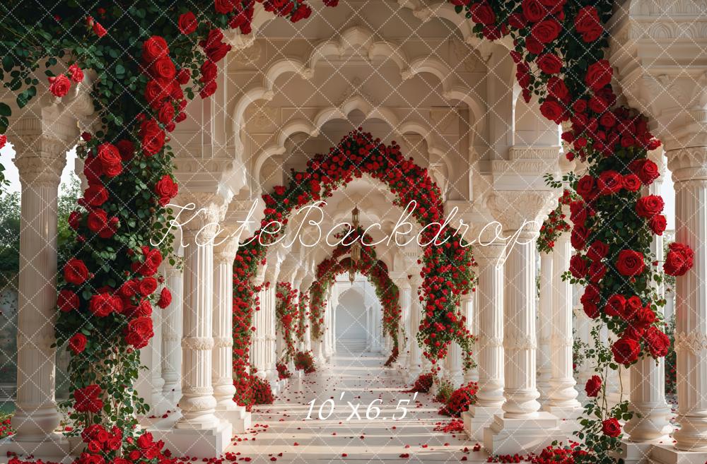 Kate Valentine Rose Arch Retro Hallway Backdrop Designed by Emetselch - Image 4