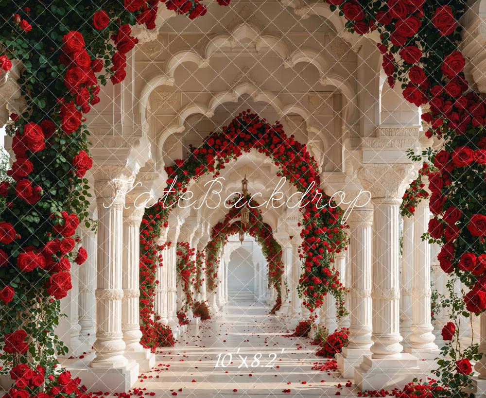 Kate Valentine Rose Arch Retro Hallway Backdrop Designed by Emetselch - Image 5