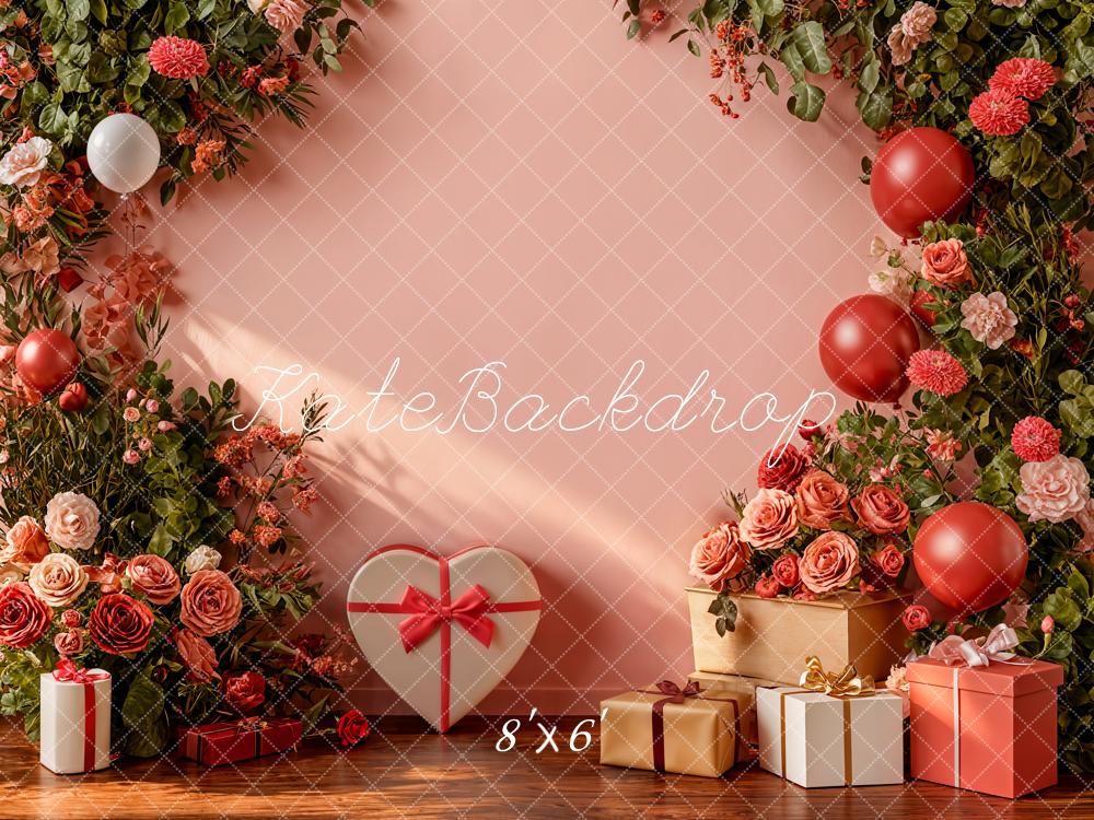 Kate Valentine Roses Balloons Presents Pink Backdrop Designed by Emetselch - Image 3
