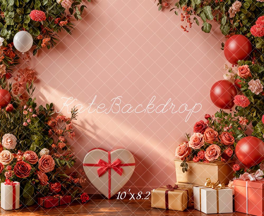 Kate Valentine Roses Balloons Presents Pink Backdrop Designed by Emetselch - Image 6