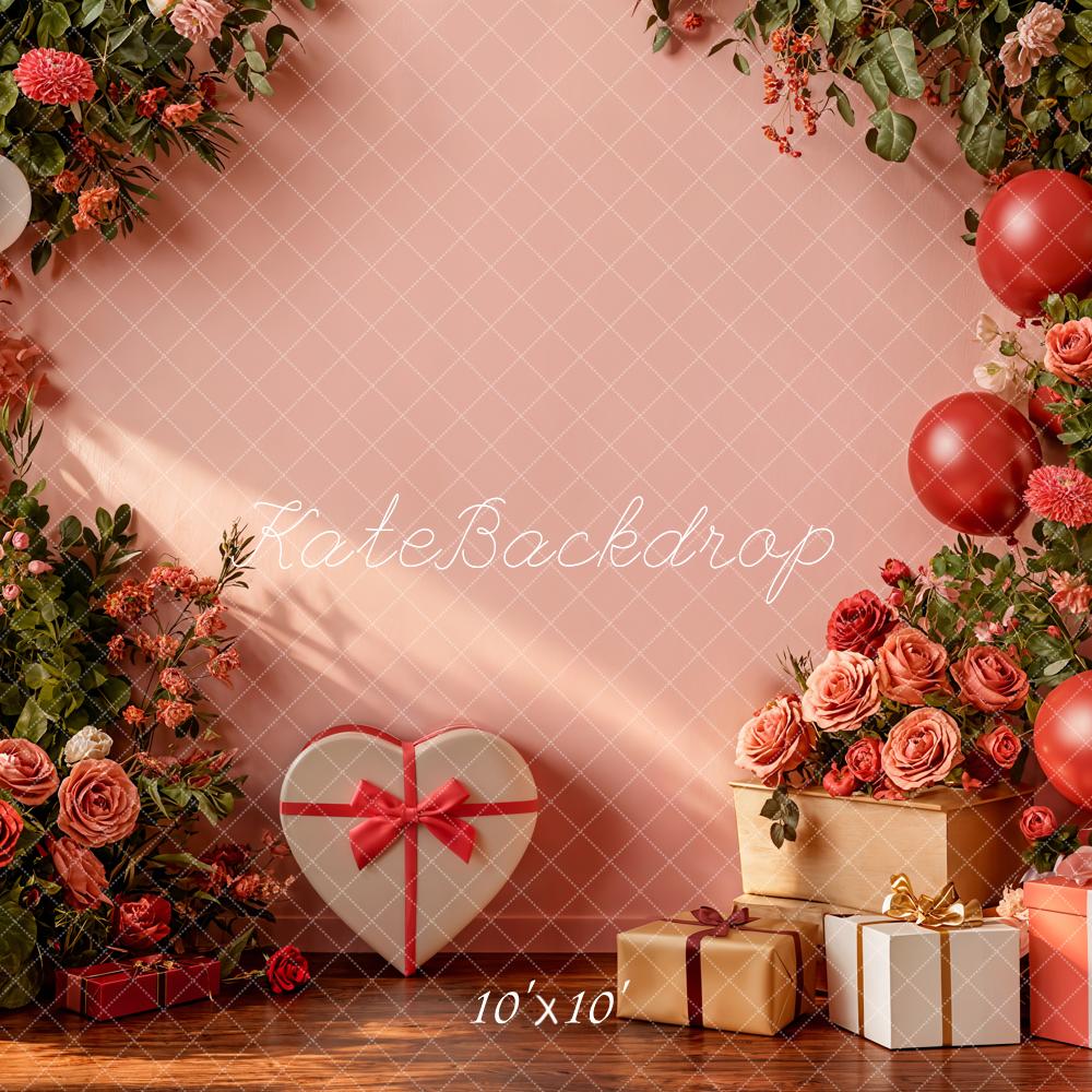 Kate Valentine Roses Balloons Presents Pink Backdrop Designed by Emetselch - Image 7