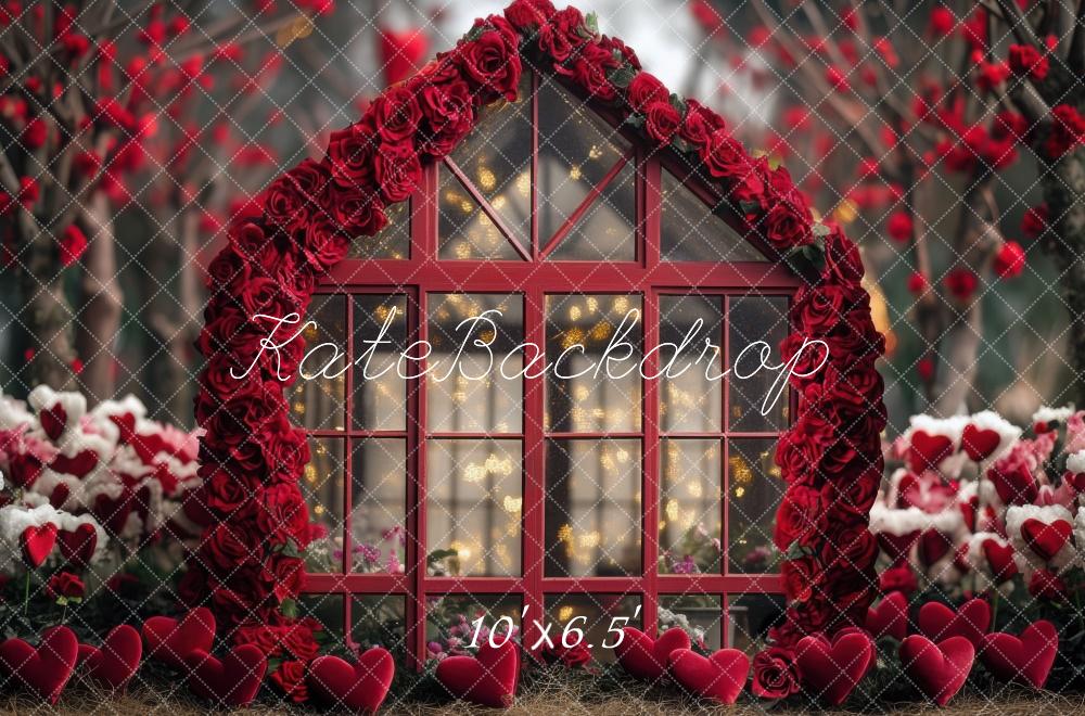 Kate Valentine Rose Greenhouse Hearts Backdrop Designed by Mini MakeBelieve - Image 4
