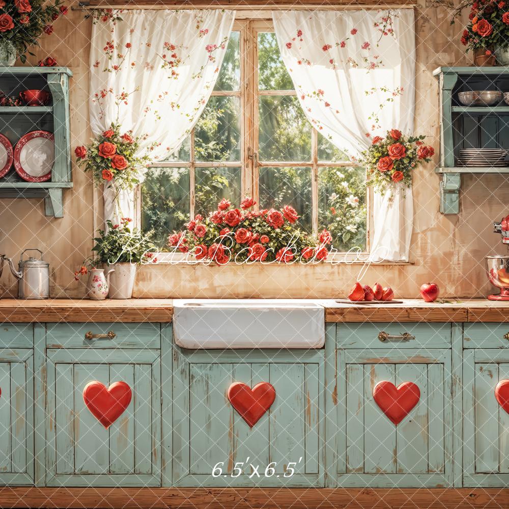 Kate Valentine Rustic Kitchen Window Backdrop Designed by GQ - Image 2