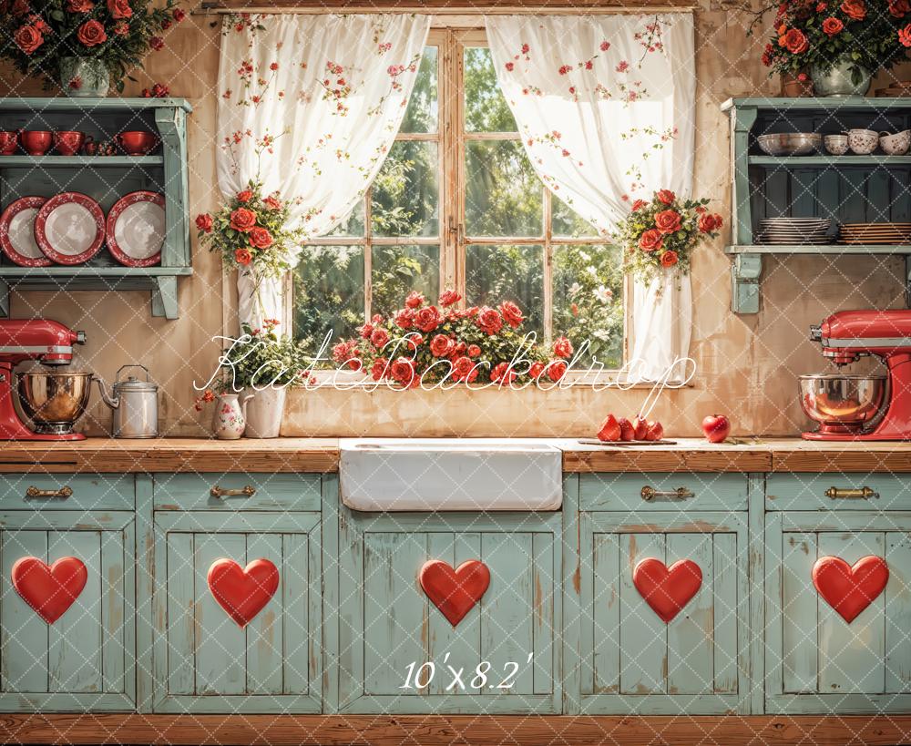 Kate Valentine Rustic Kitchen Window Backdrop Designed by GQ - Image 5