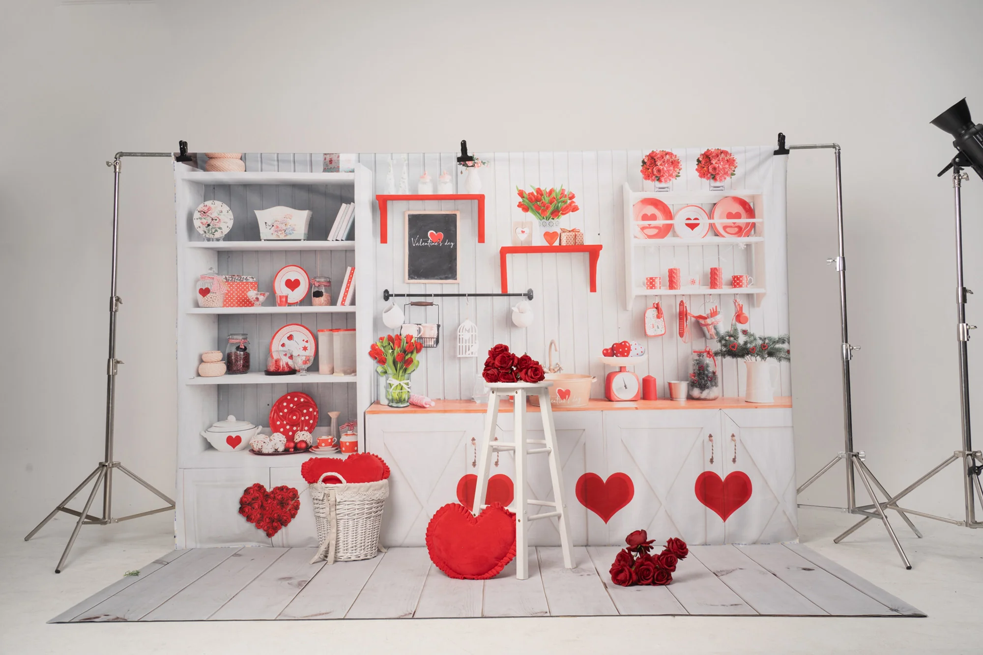 Kate Valentine‘s Day Love Bake Kitchen Backdrop for Photography - Image 4