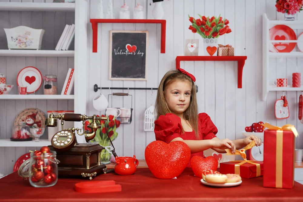 Kate Valentine‘s Day Love Bake Kitchen Backdrop for Photography - Image 5