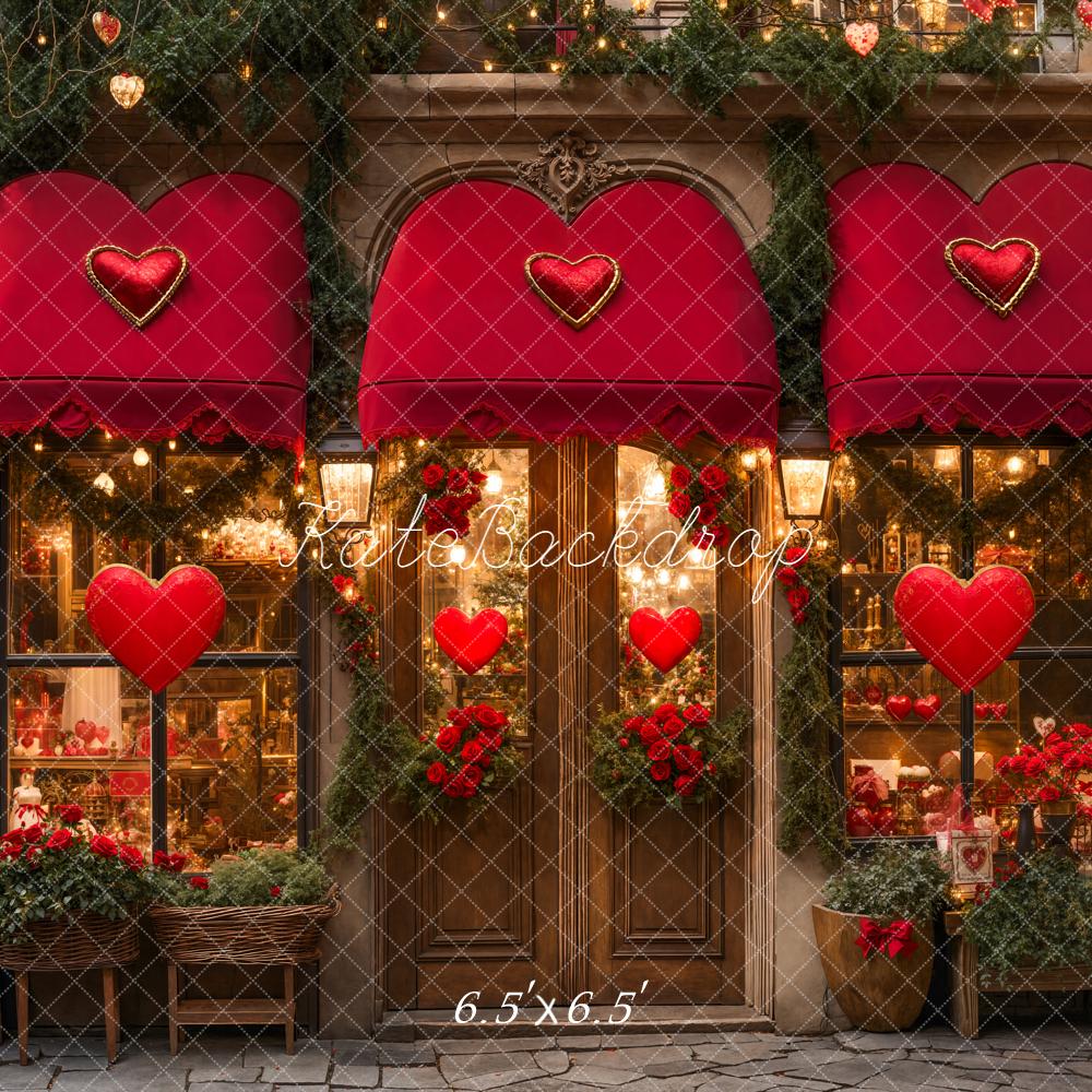 Kate Valentine Shop Front Red Hearts Backdrop Designed by Emetselch - Image 2