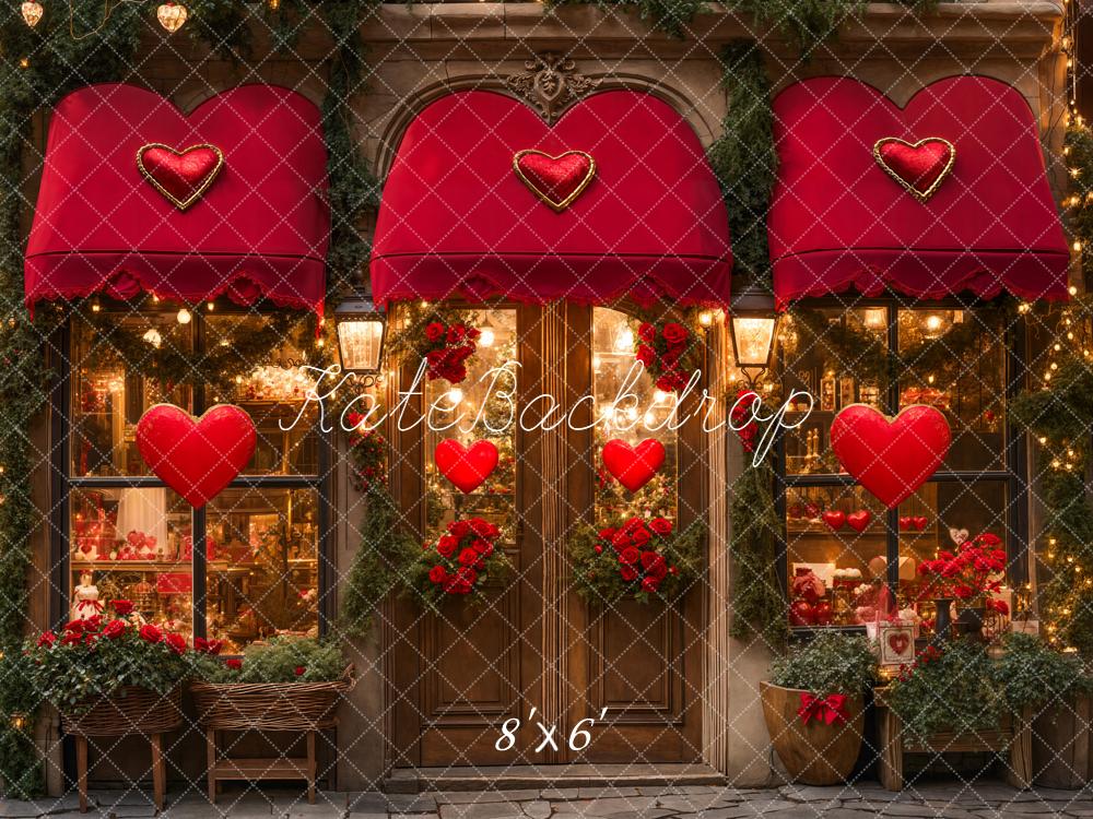 Kate Valentine Shop Front Red Hearts Backdrop Designed by Emetselch - Image 3