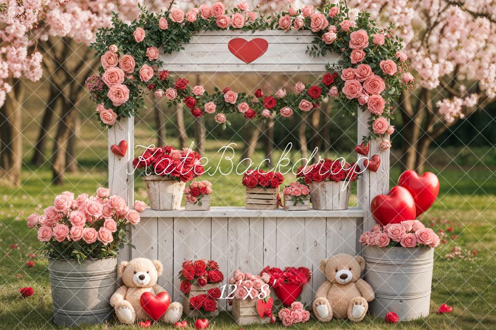 Kate Valentine/Spring Rose Hearts Teddy Bears Backdrop Designed by Emstselch - Image 8