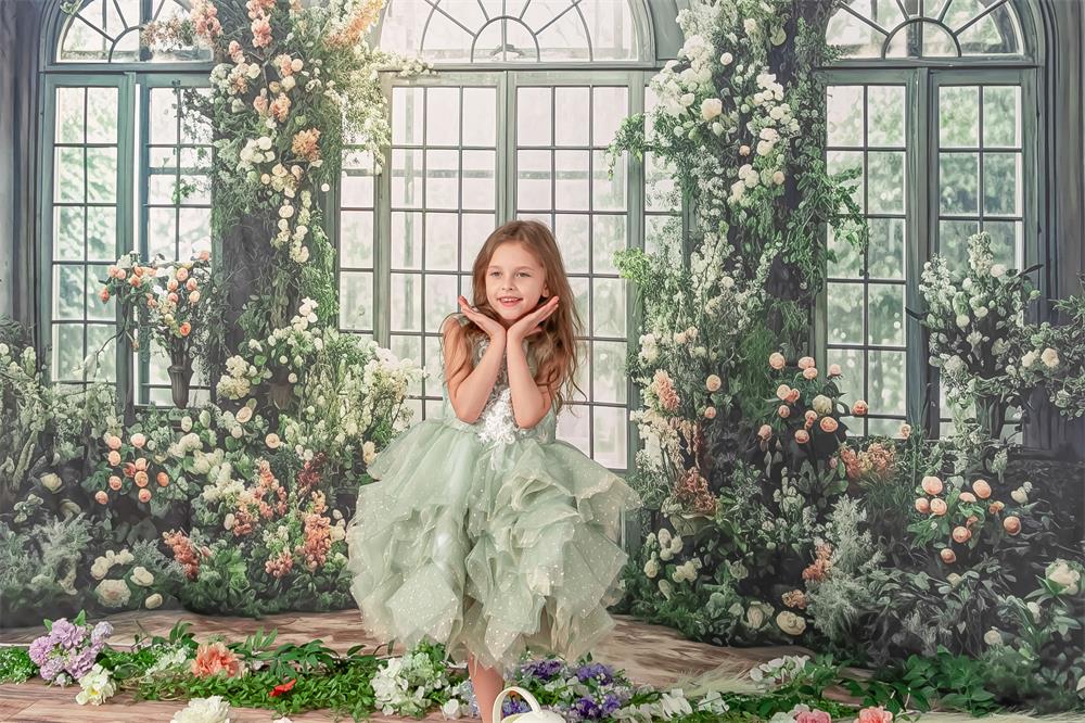 Kate Valentine Spring Window Flower Backdrop Designed by Mini MakeBelieve - Image 3