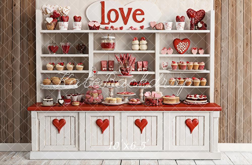 Kate Valentine Sweets Heart Decor Fleece Backdrop Designed by Emetselch - Image 2