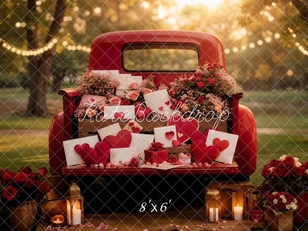 Kate Valentine Truck Roses Hearts Lanterns Backdrop Designed by Emstselch - Image 3