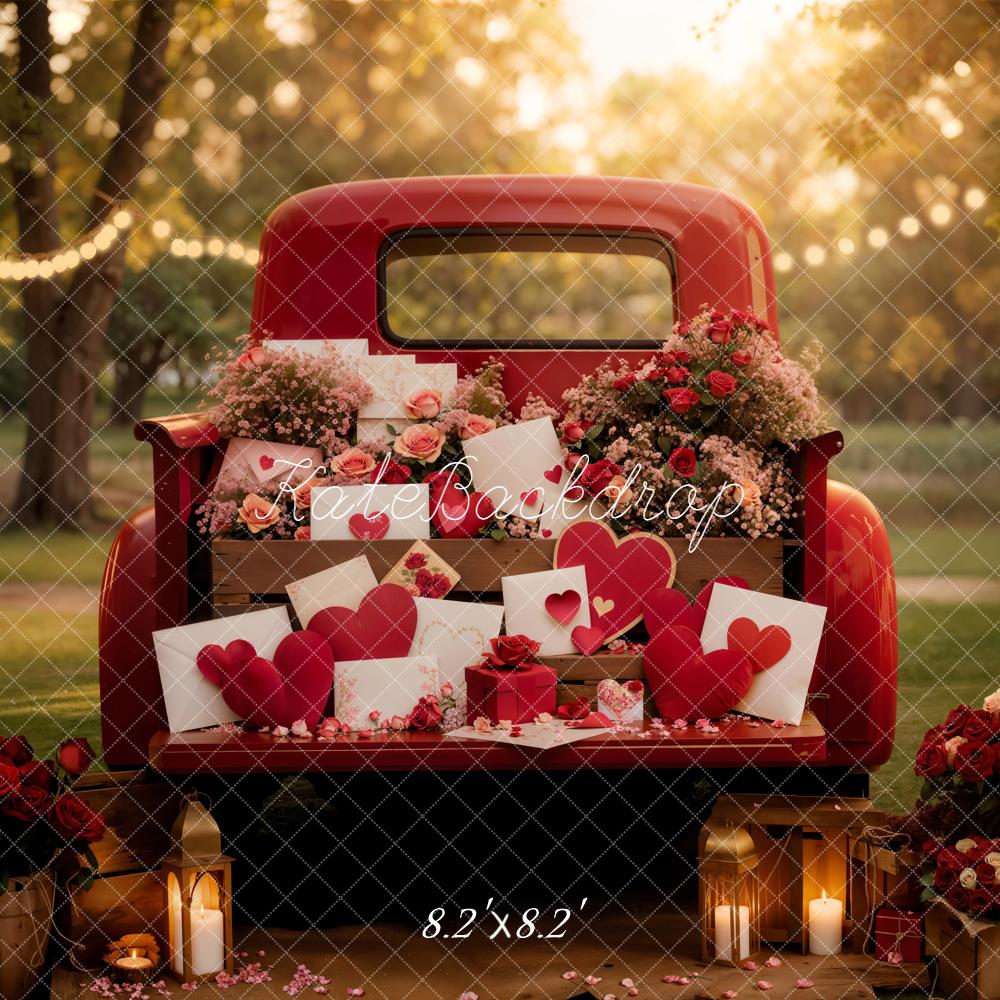 Kate Valentine Truck Roses Hearts Lanterns Backdrop Designed by Emstselch - Image 5