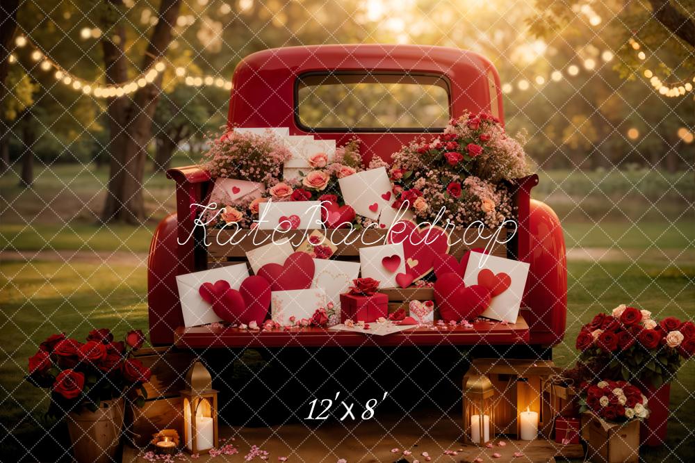 Kate Valentine Truck Roses Hearts Lanterns Backdrop Designed by Emstselch - Image 8