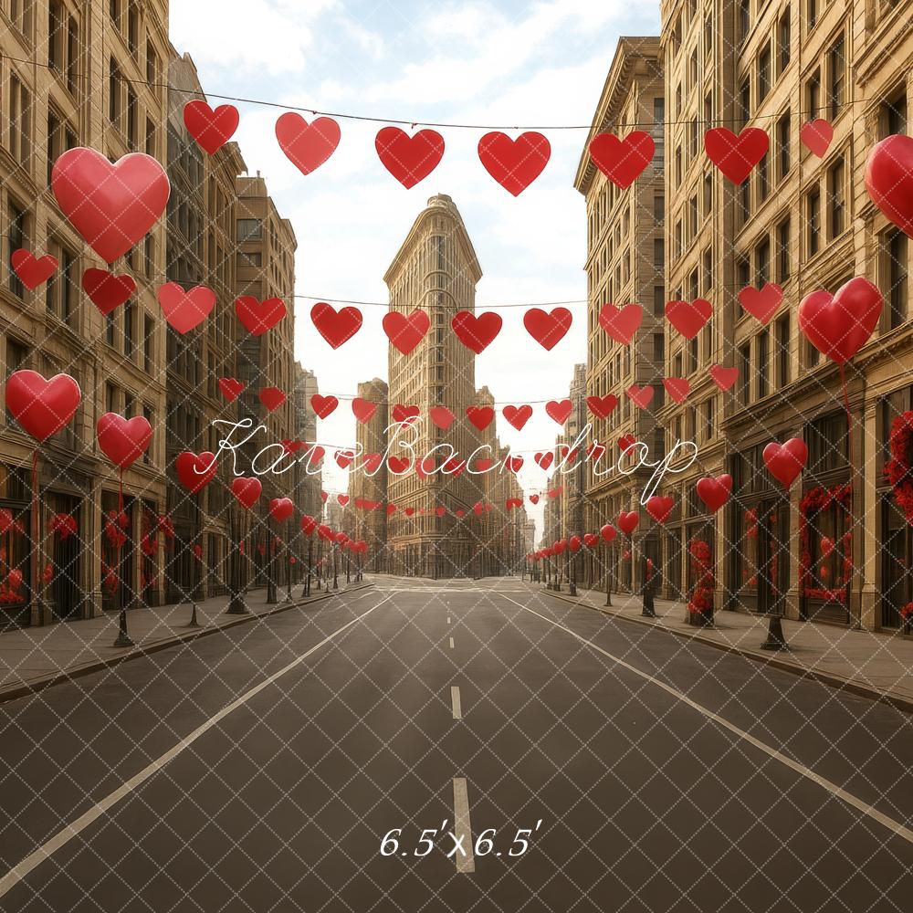 Kate Valentine Urban Street Heart Balloons Backdrop Designed by Megan Leigh Photography - Image 2