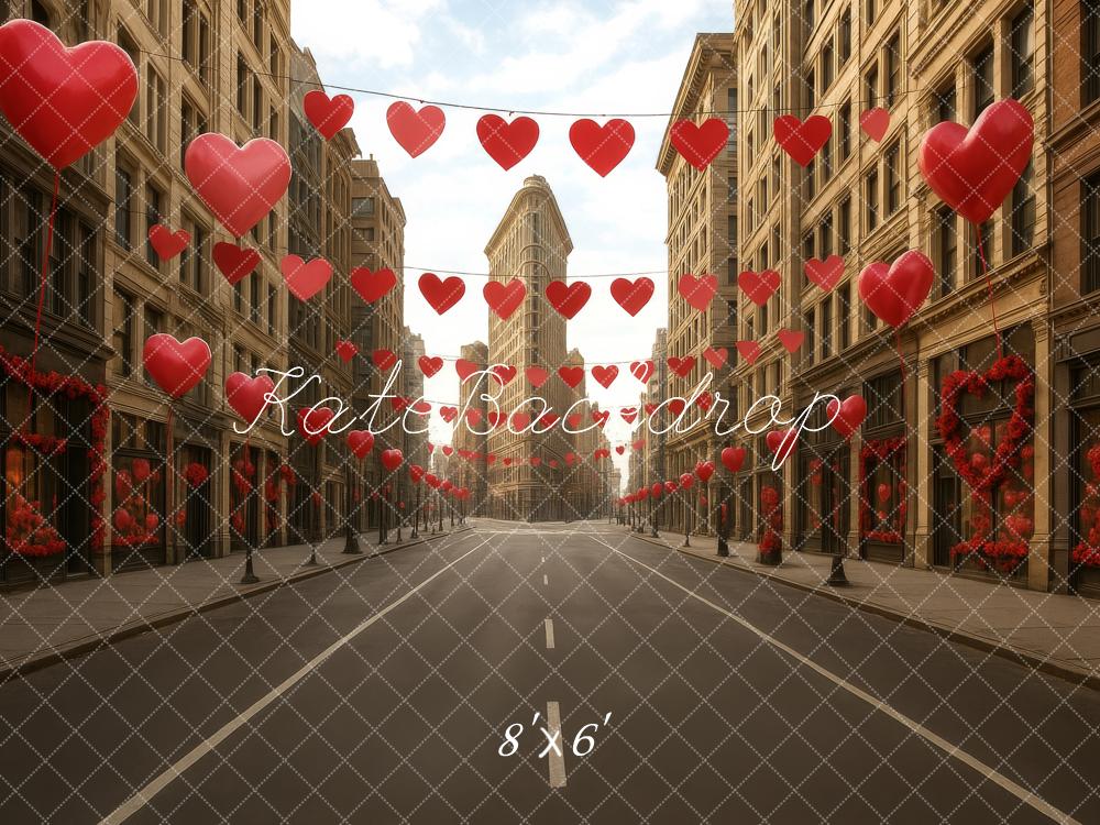 Kate Valentine Urban Street Heart Balloons Backdrop Designed by Megan Leigh Photography - Image 3