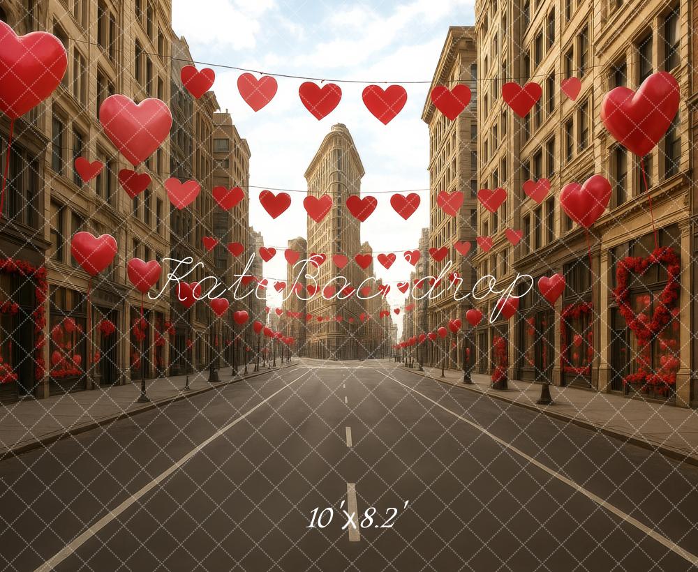 Kate Valentine Urban Street Heart Balloons Backdrop Designed by Megan Leigh Photography - Image 6