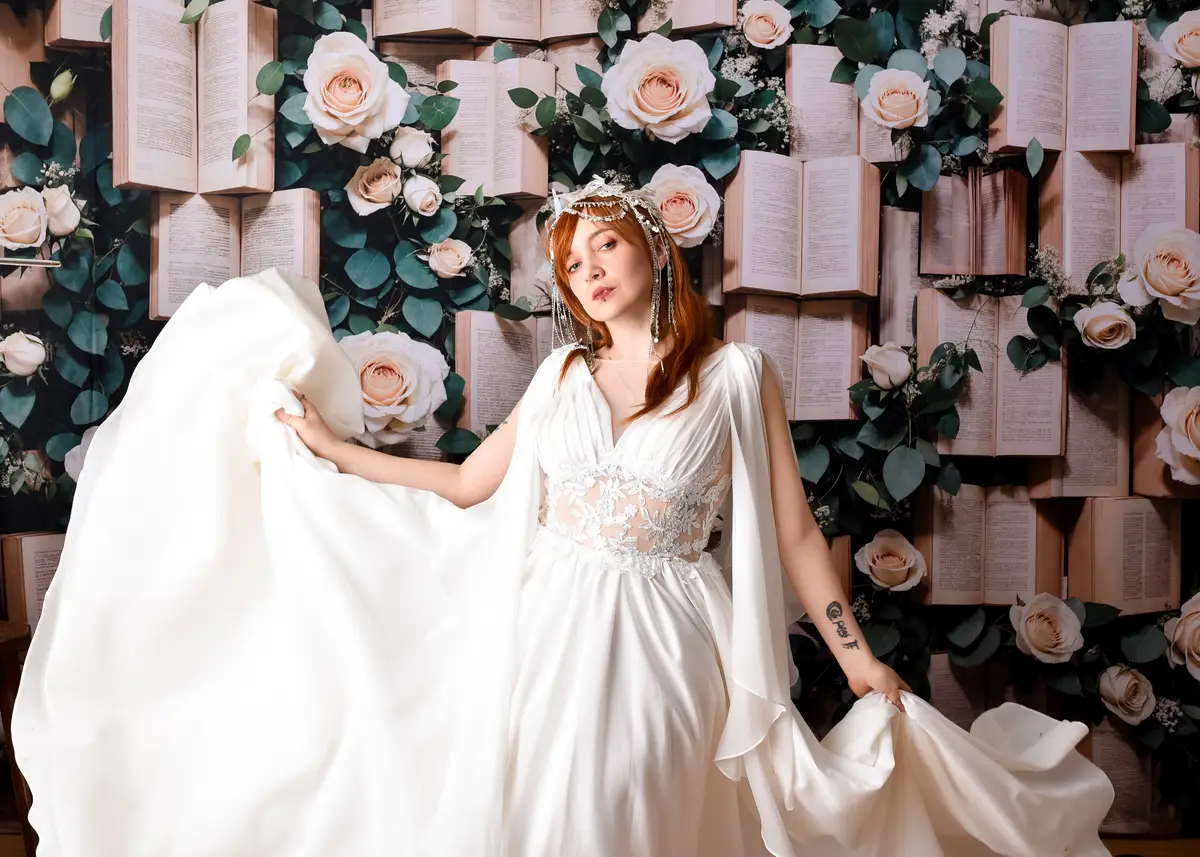 Kate Spring Vintage Books Roses Backdrop Designed by Emetselch - Image 4
