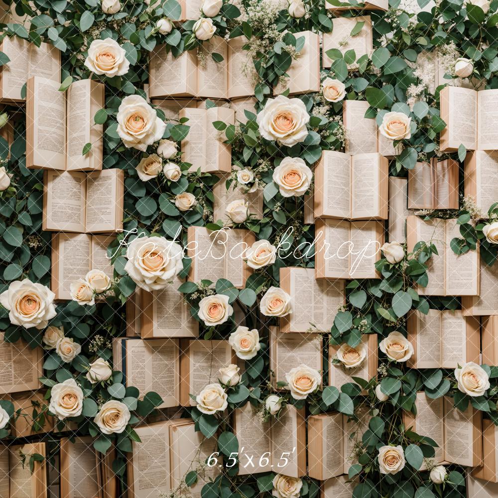 Kate Spring Vintage Books Roses Backdrop Designed by Emetselch - Image 6