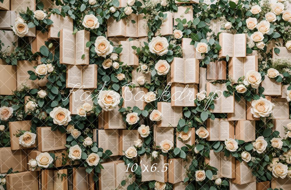 Kate Spring Vintage Books Roses Backdrop Designed by Emetselch - Image 8