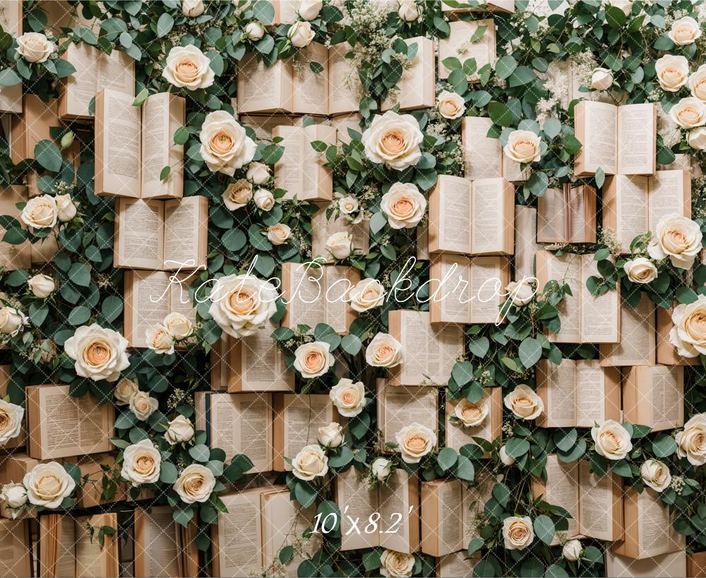 Kate Spring Vintage Books Roses Backdrop Designed by Emetselch - Image 9