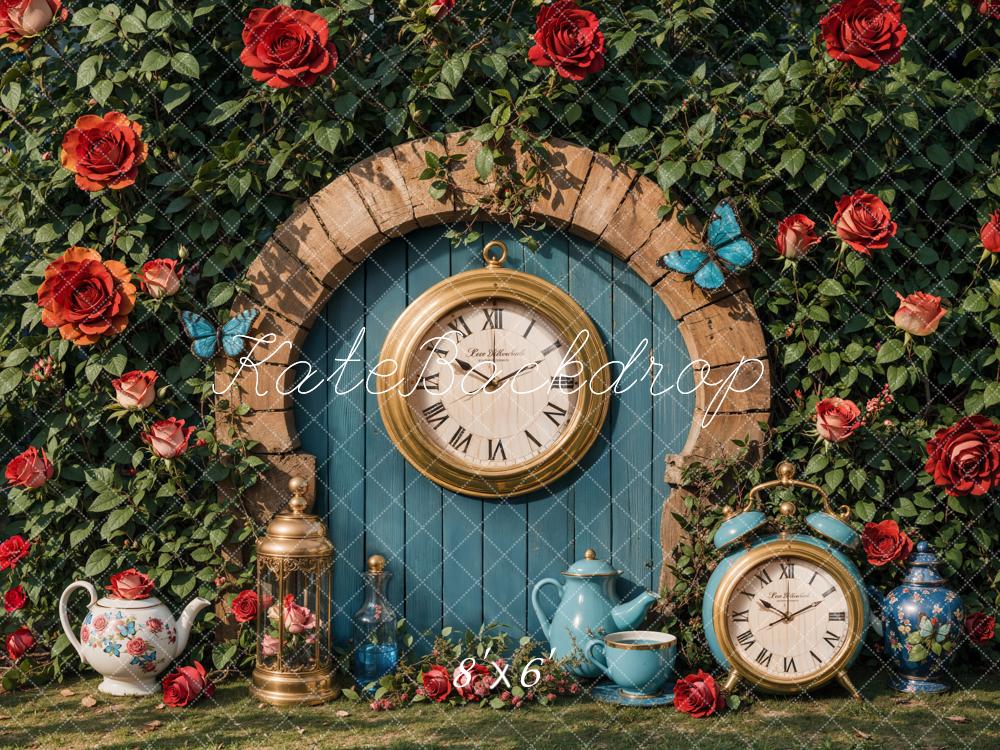 Kate Valentine Vintage Clock Garden Backdrop Designed by Emetselch - Image 3