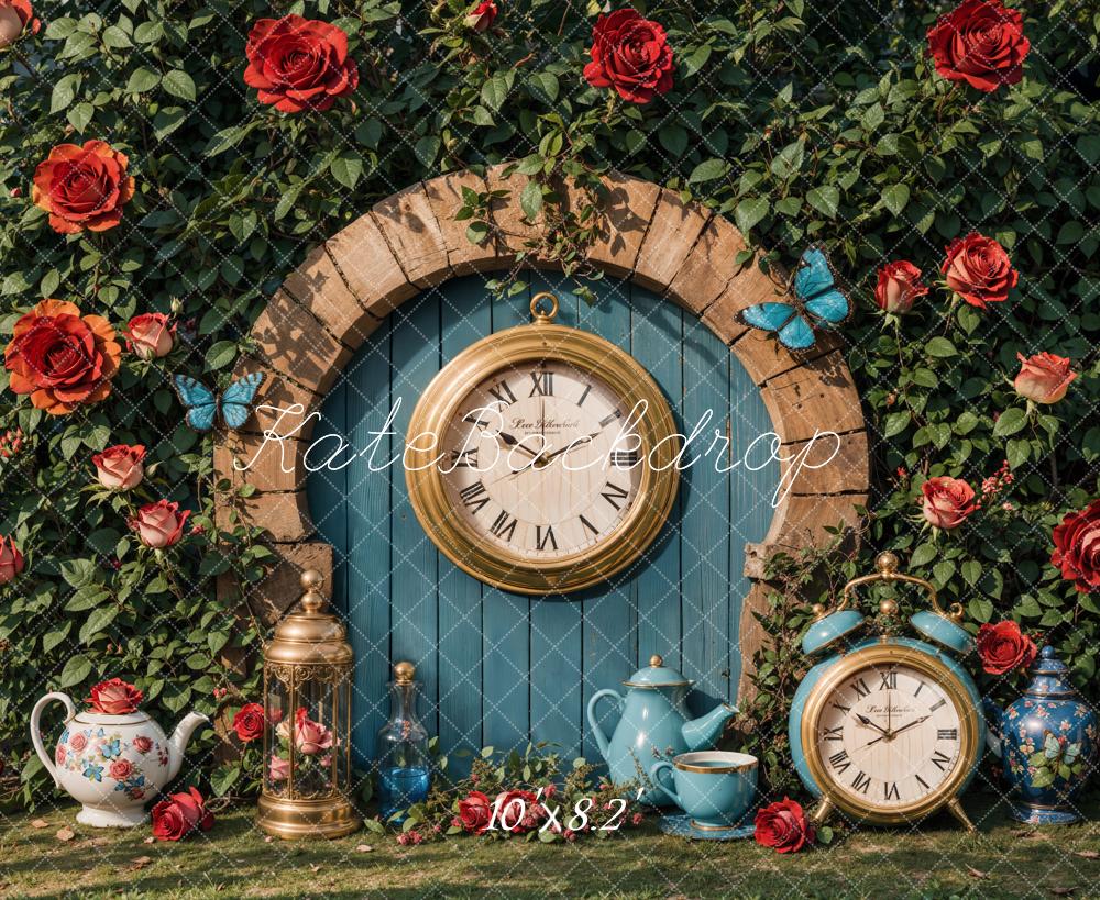 Kate Valentine Vintage Clock Garden Backdrop Designed by Emetselch - Image 5
